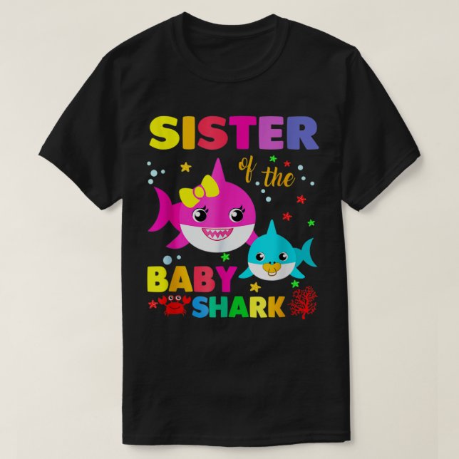 Sister Shark Sister Shark Family Mother's Day  T-Shirt (Design vorne)