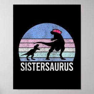Sister Sis Santa Christmas Xmas Dinosaurier 2 Frau Poster