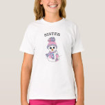 Sister Snowman Niedlich Whimsical Christmas T-Shirt<br><div class="desc">Niedlicher Cartoon Schneemann,  Weihnachtsgeschenk-Shirt.</div>
