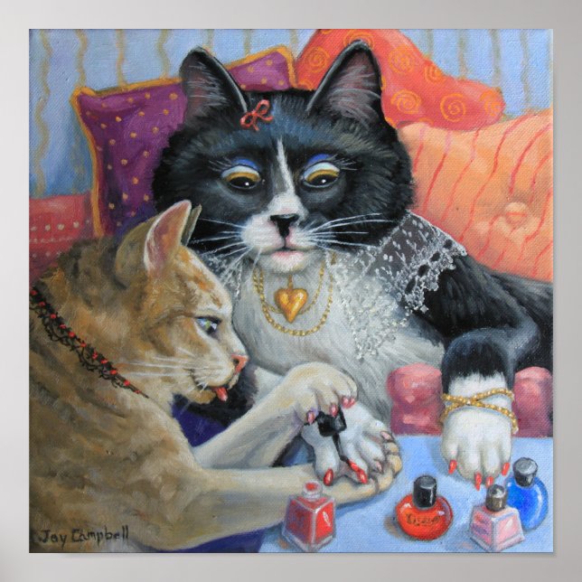 "Sister Stuff" Kitty Schwestern tun ihre Nägel Poster (Vorne)