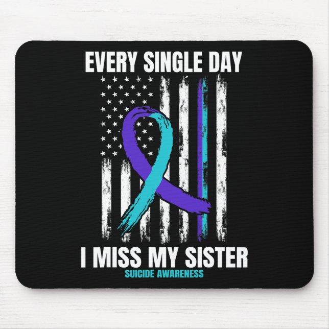 Sister Suicide Awareness Prevention American Flag Mousepad (Vorne)
