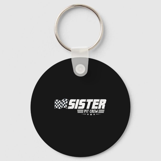 Sister T Crew Race Car Birthday Family Racing  Schlüsselanhänger (Vorderseite)