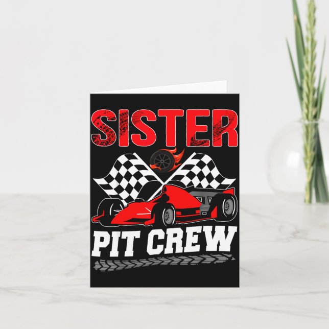 Sister T Crew Racing Family Race Car Birthday Boy  Karte (Vorderseite)