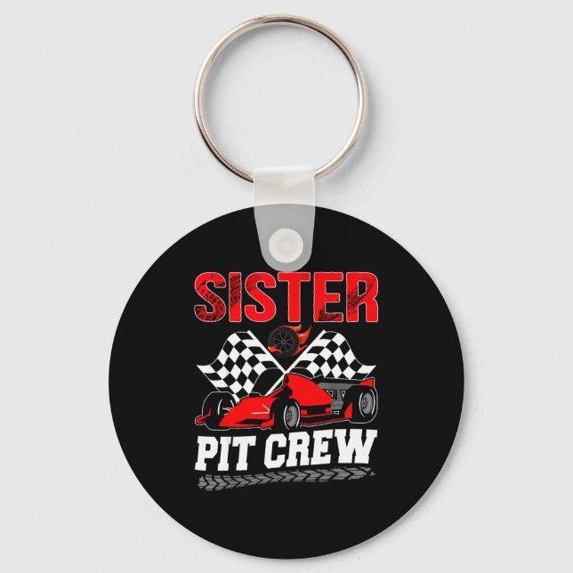 Sister T Crew Racing Family Race Car Birthday Boy  Schlüsselanhänger (Vorderseite)