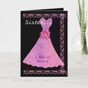 SISTER Trauzeugin Pink Gown Lace Trimm Einladung