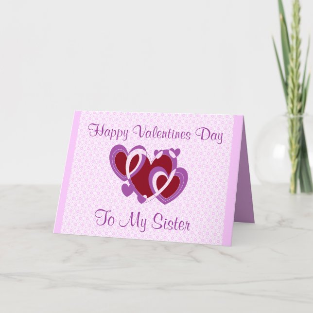 SISTER-VALENTINSTAG-KARTE FEIERTAGSKARTE (Vorderseite)