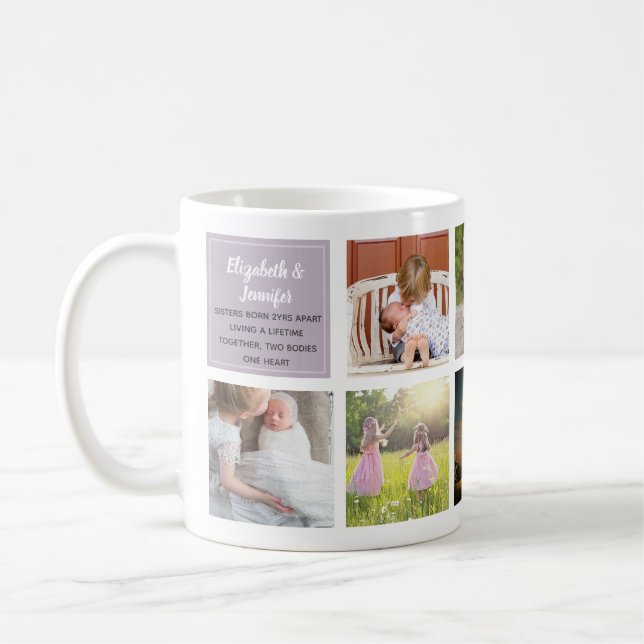 Sisterly Liebe 9 x Foto Collage Sisters Keepake Kaffeetasse (Links)