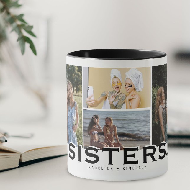 SISTERS 8 Foto Collage Modernes Geschenk Tasse (Von Creator hochgeladen)