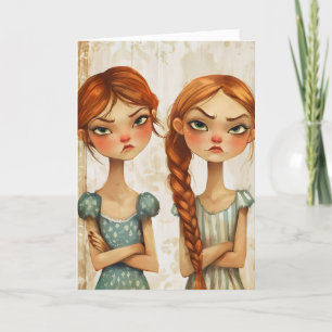 Sisters Angry Funny Family Feiertagskarte