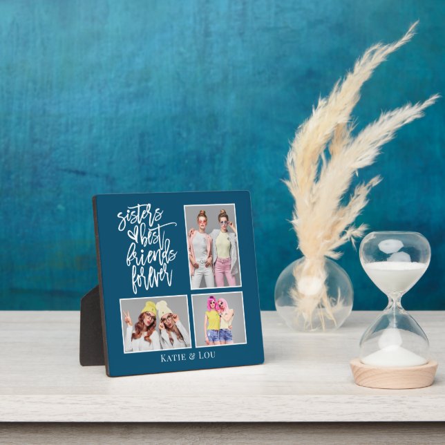 Sisters Best Friends Forever 3 Photo Turquoise Fotoplatte (InSitu)