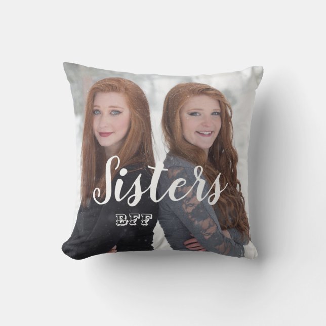 Sisters BESTE FREUNDIN | Foto der besten Freunde f Kissen (Vorderseite)