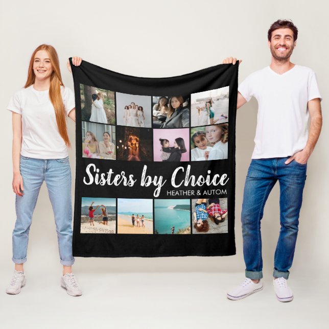Sisters by Choice FotoCollage Personalisierte BEST Fleecedecke (Beispiel)
