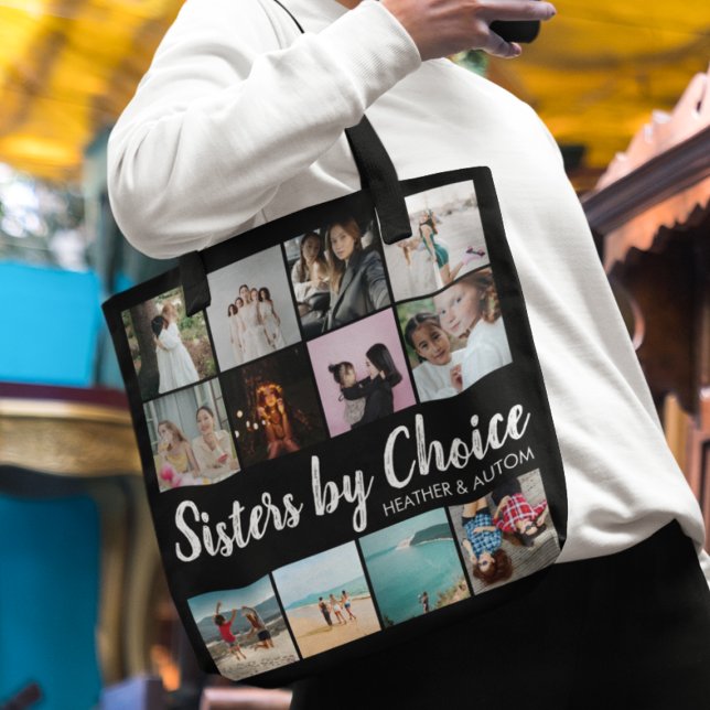 Sisters by Choice FotoCollage Personalisierte BEST Tasche (Von Creator hochgeladen)