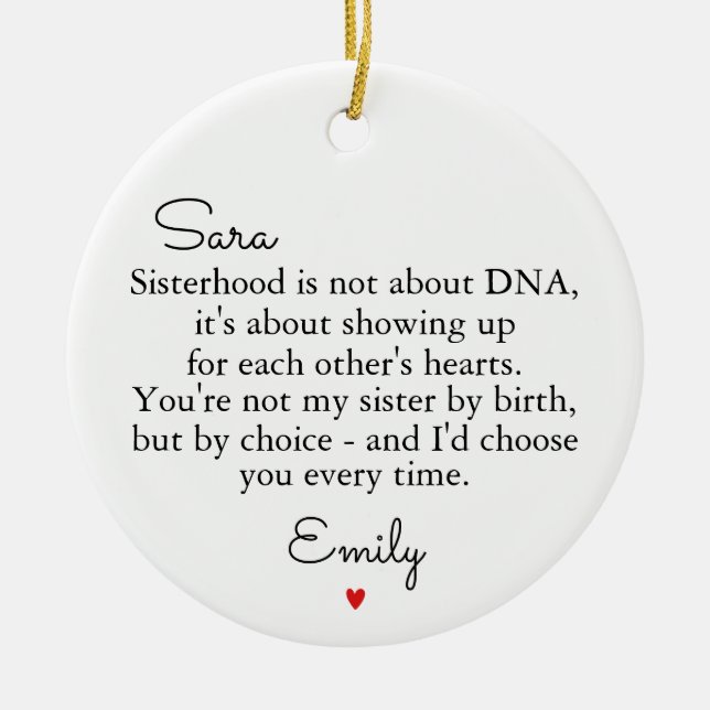 Sisters by Heart Ornament, Soul Sisters Ornament  (Vorne)