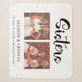  Sisters Calligraphy 2 Foto Collage Quote Geschenk Sherpadecke