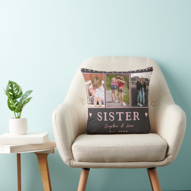 Sisters Custom Photo Pillow – Personalized Gift Kissen (Stuhl )