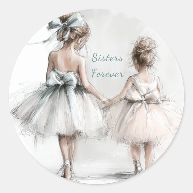 Sisters Forever Stickers - Pastel Big & Lil Sis (Vorderseite)