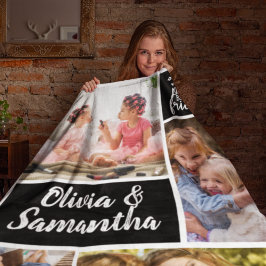 Sisters Foto Collage Die besten Freunde Trendy Fleecedecke