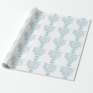 Sisters Gedicht von Christina Rosseti Blue Script Geschenkpapier