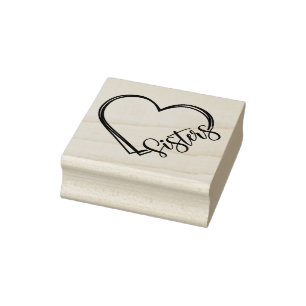 Sisters Heart Gummistempel