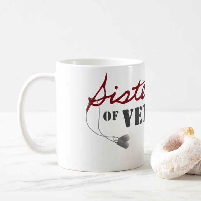 Sisters of Veterans Military Pride Design Kaffeetasse (Mit Donut)