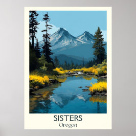 Sisters Oregon Vintager Wald Poster