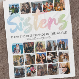 Sisters Pastel Rainbow Foto Fleecedecke