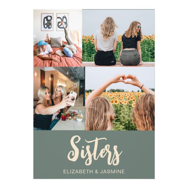 Sisters Photo Collage Cadeau Personnalisé (Devant)