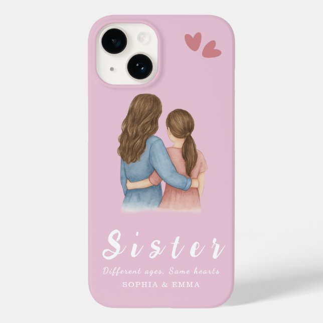 Sisters Photo Collage iPhone 14 Case – Forever (Rückseite)