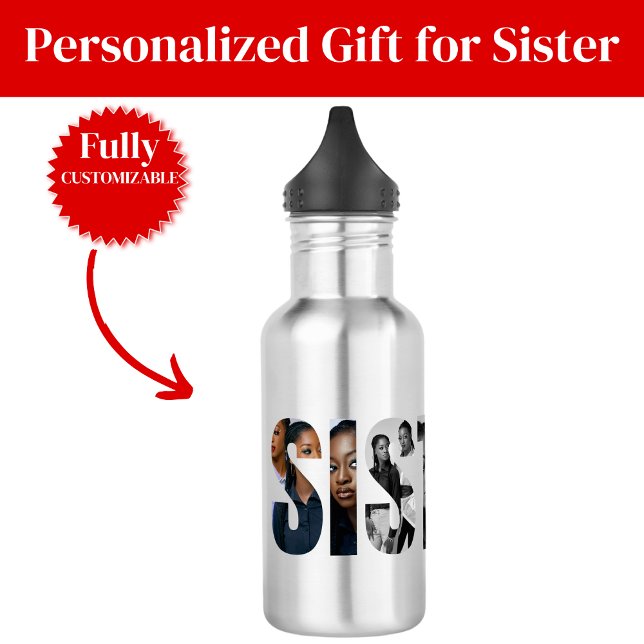 Sisters Photo Collage Water Bottle Gift Edelstahlflasche (Sisters Photo Collage Water Bottle Gift)
