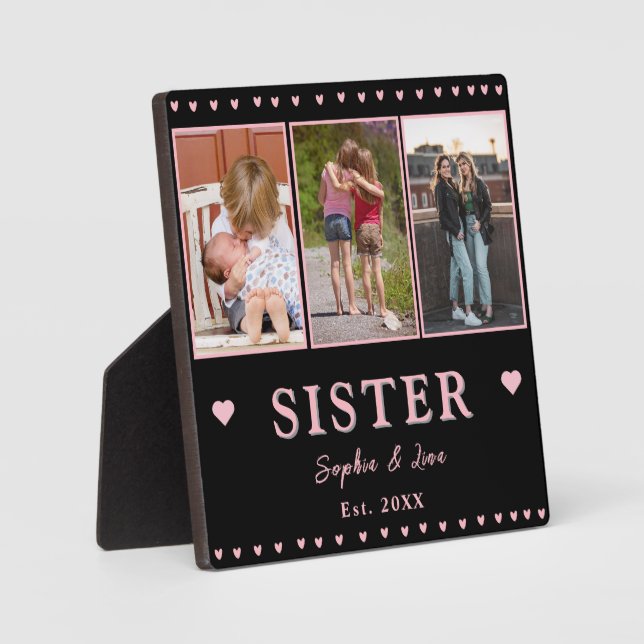 Sisters Photo Mug Plaque – Custom Gift for Her Fotoplatte (Vorderseite)