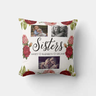Sisters Script   Geschenk für Schwestern FotoColla Kissen