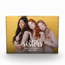 Sisters Script Heart Modern Fotoblock