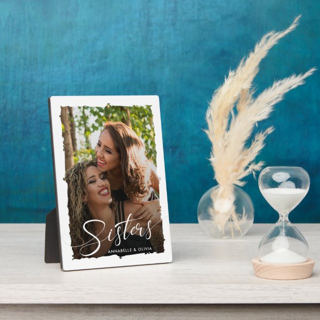 Sisters Script Modernes Foto Fotoplatte (Seite)