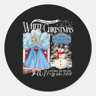 Sisters White Christmas Movie 1954 Pajamas Holiday Runder Aufkleber