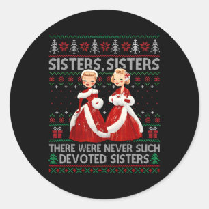 Sisters White Christmas Movie 1954 Xmas Holiday Pa Runder Aufkleber