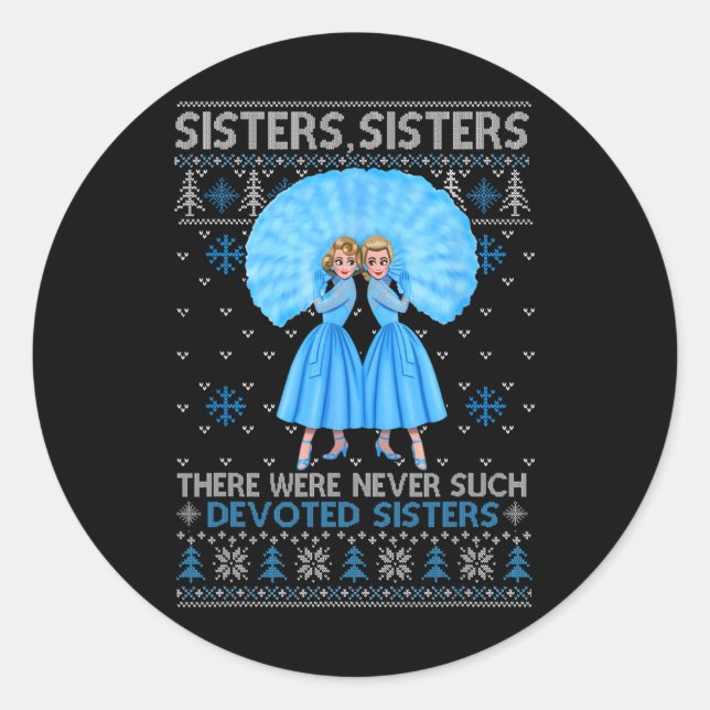 Sisters White Xmas Snow Weihnachtsfilm 1954 Holid Runder Aufkleber (Vorderseite)