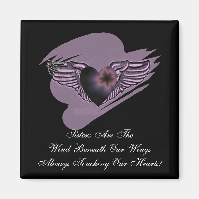 Sisters Winged Heart Magnet (Vorne)