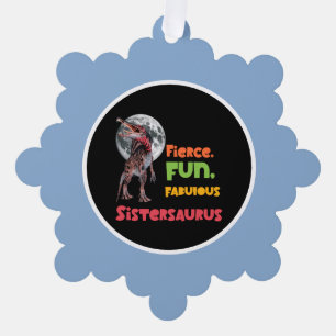 Sistersaurus Matching Sisters Dino-Mannschaft Desi Ornament Karte
