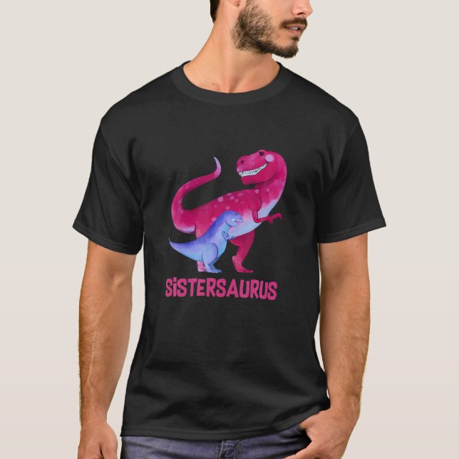 Sistersaurus Niedlich AMA Saurus Dinosaurier Mutte T-Shirt (Vorderseite)