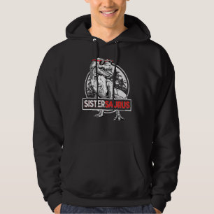 Sistersaurus Rex Dinosaur Sister Saurus Family Mat Hoodie
