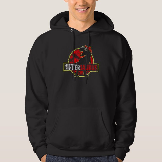 Sistersaurus Sister Saurus Rex Dinosaur Family Mat Hoodie (Vorderseite)