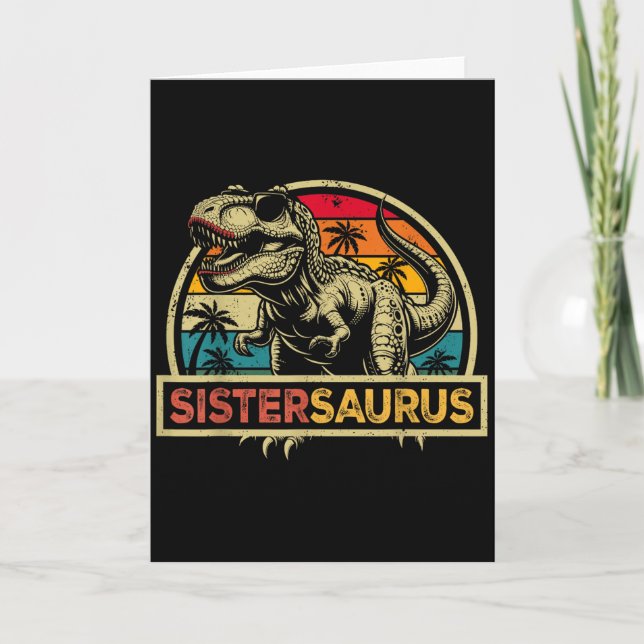 Sistersaurus T Rex Dinosaurier Schwester Saurus Fa Karte (Vorderseite)