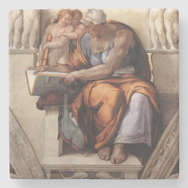 Sistine Chapel Ceiling: Cumaean Sibyl Michelangelo Steinuntersetzer (Vorderseite)