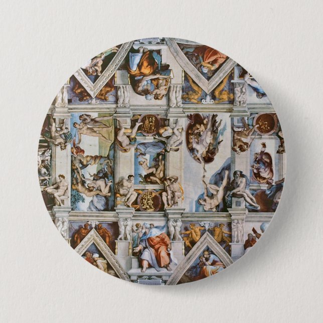 Sistine Chapel Ceiling Michelangelo Button (Vorderseite)
