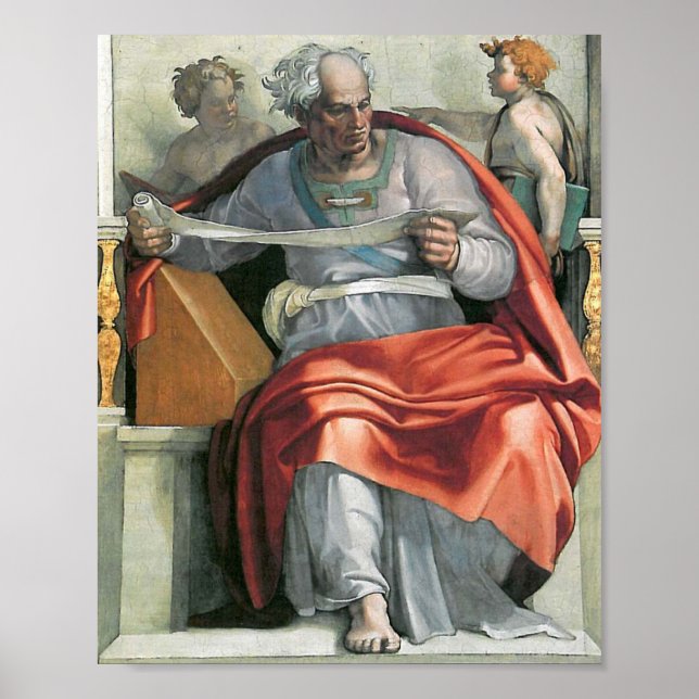Sistine Chapel Ceiling - Prophet Joel Michelangelo Poster (Vorne)