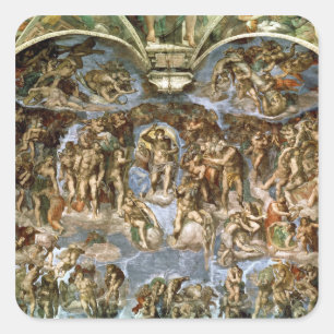 Sistine Kapelle: Das letzte Urteil, 1538-41 Quadratischer Aufkleber