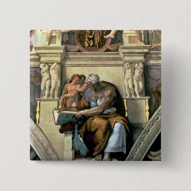 Sistine Kapellen-Decke: Cumaean Sibyl, 1510 Button (Vorderseite)