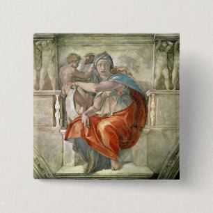 Sistine Kapellen-Decke: Delphic Sibyl Button