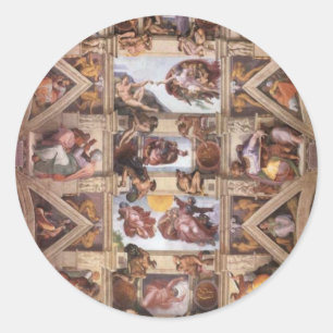 Sistine Kapellen-Decke Runder Aufkleber